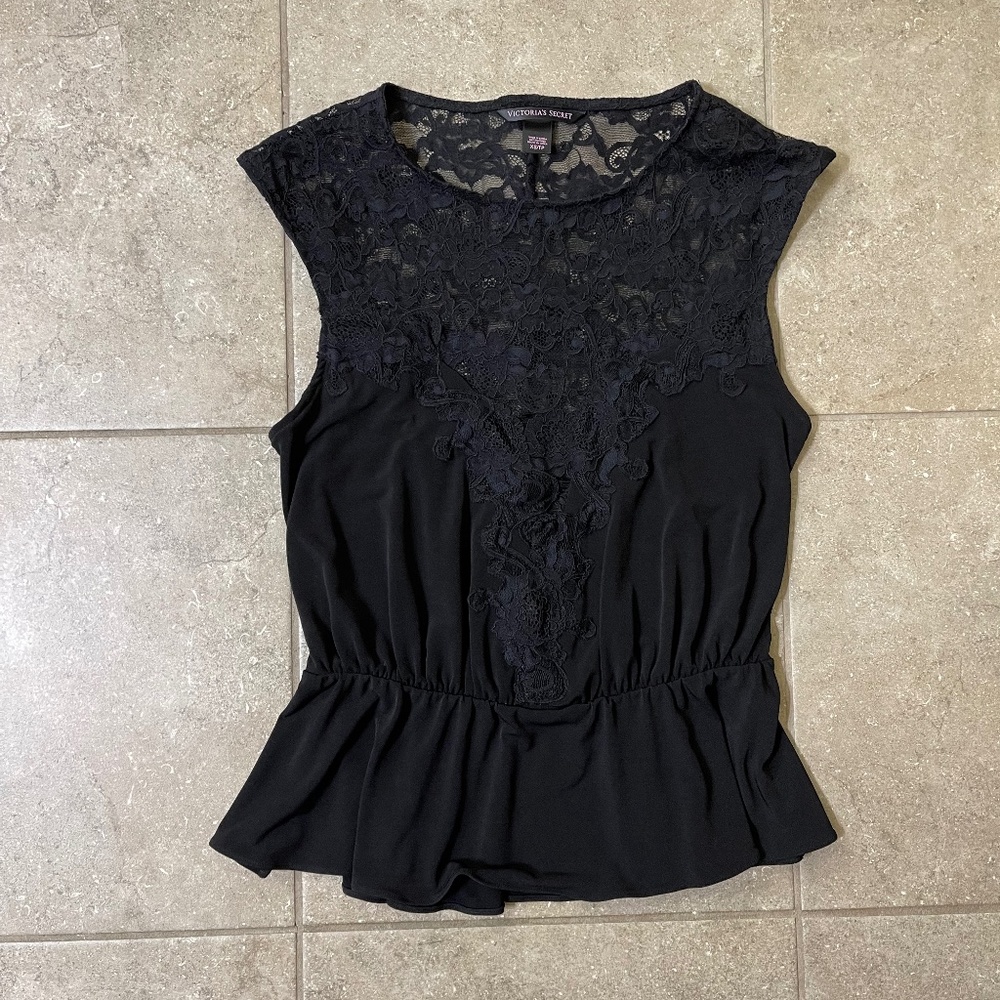Victoria’s Secret Black Lace Top Blouse